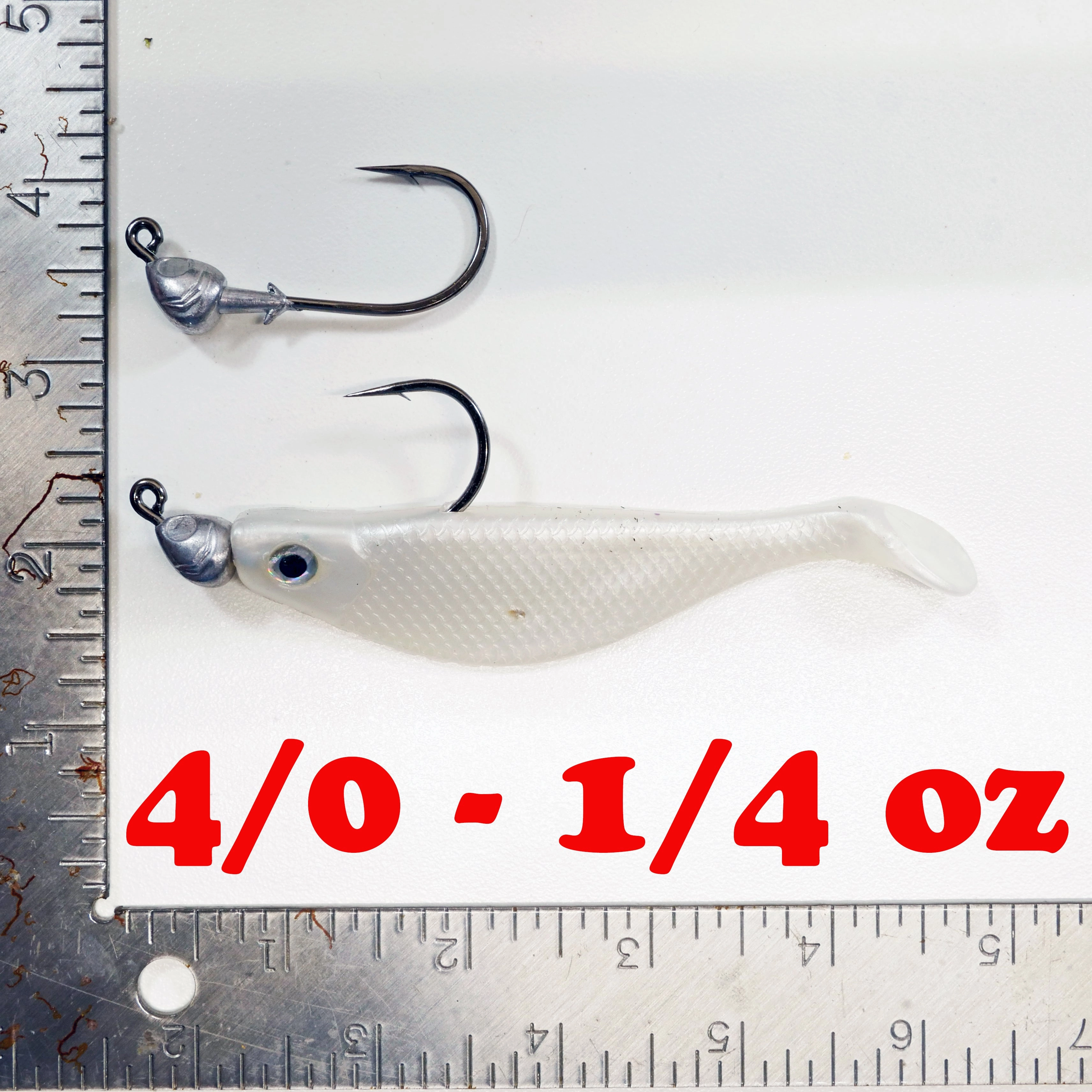 NEW (PEARL) 4" Paddletail Soft Plastic (qty 20 or 40)   AATB Jighead (qty 5 or 10) JIGHEAD COMBO PACK.  FREE SHIPPING.