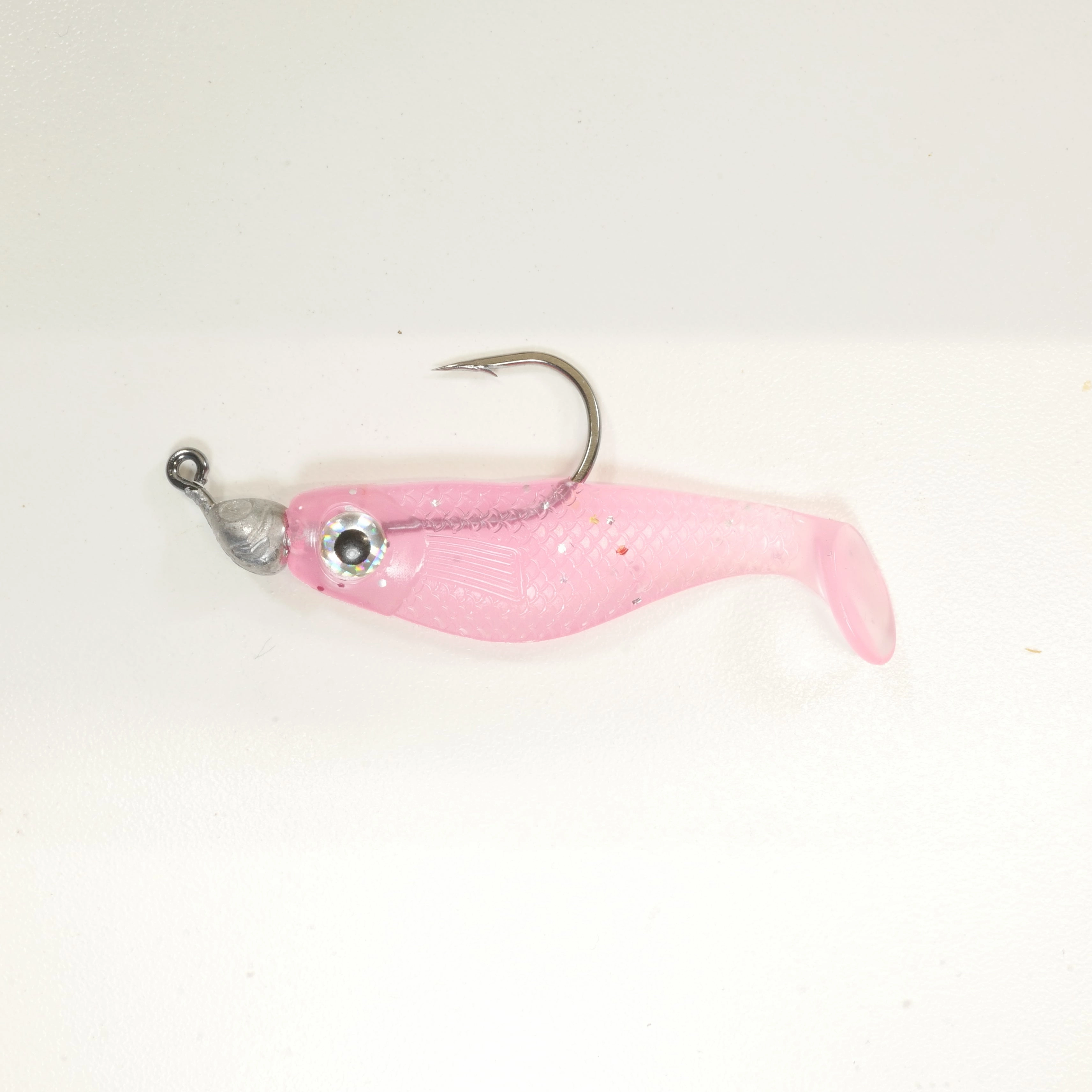 NEW (PINK) 2 5/8" Paddletail Soft Plastic (qty 20 or 40)   AATB Jighead (qty 5 or 10)   Eye Pack   Eye Dip - COMBO PACK .  FREE SHIPPING.