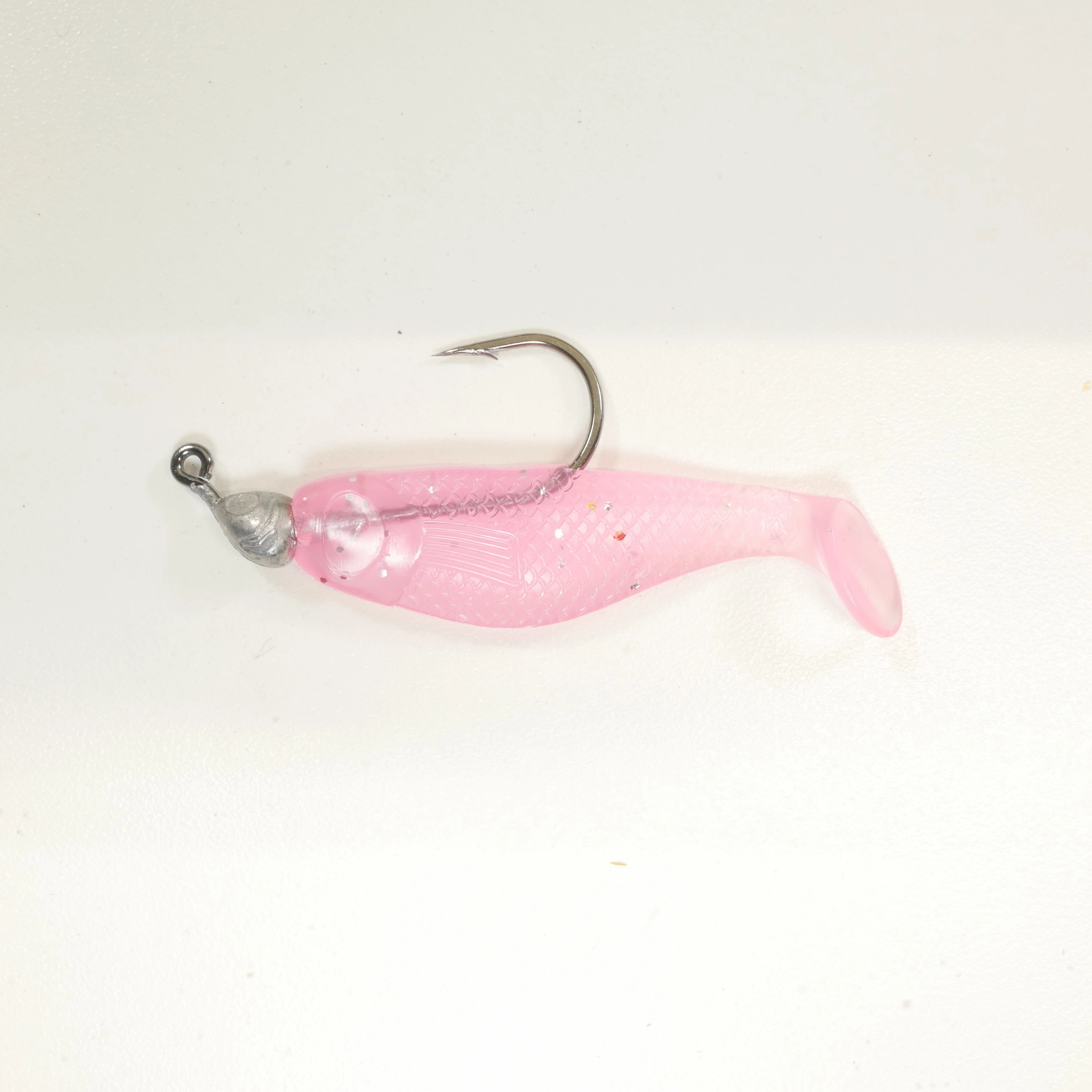NEW (PINK) 2 5/8" Paddletail Soft Plastic (qty 20 or 40)   AATB Jighead (qty 5 or 10) JIGHEAD COMBO PACK.  FREE SHIPPING.