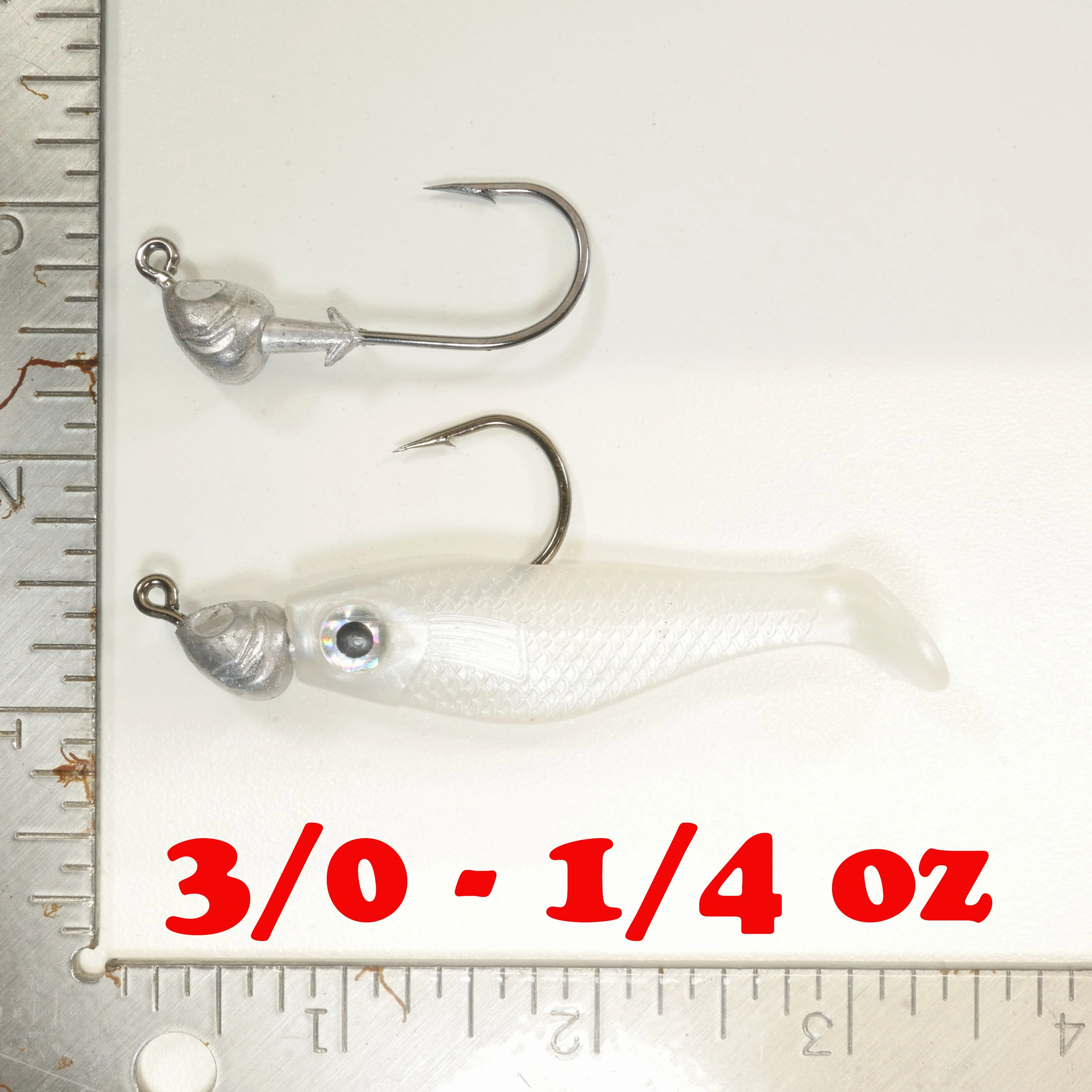 NEW (Silver) 2 5/8" Paddletail Soft Plastic (qty 20 or 40)   AATB Jighead (qty 5 or 10)   Eye Pack - COMBO PACK .  FREE SHIPPING.