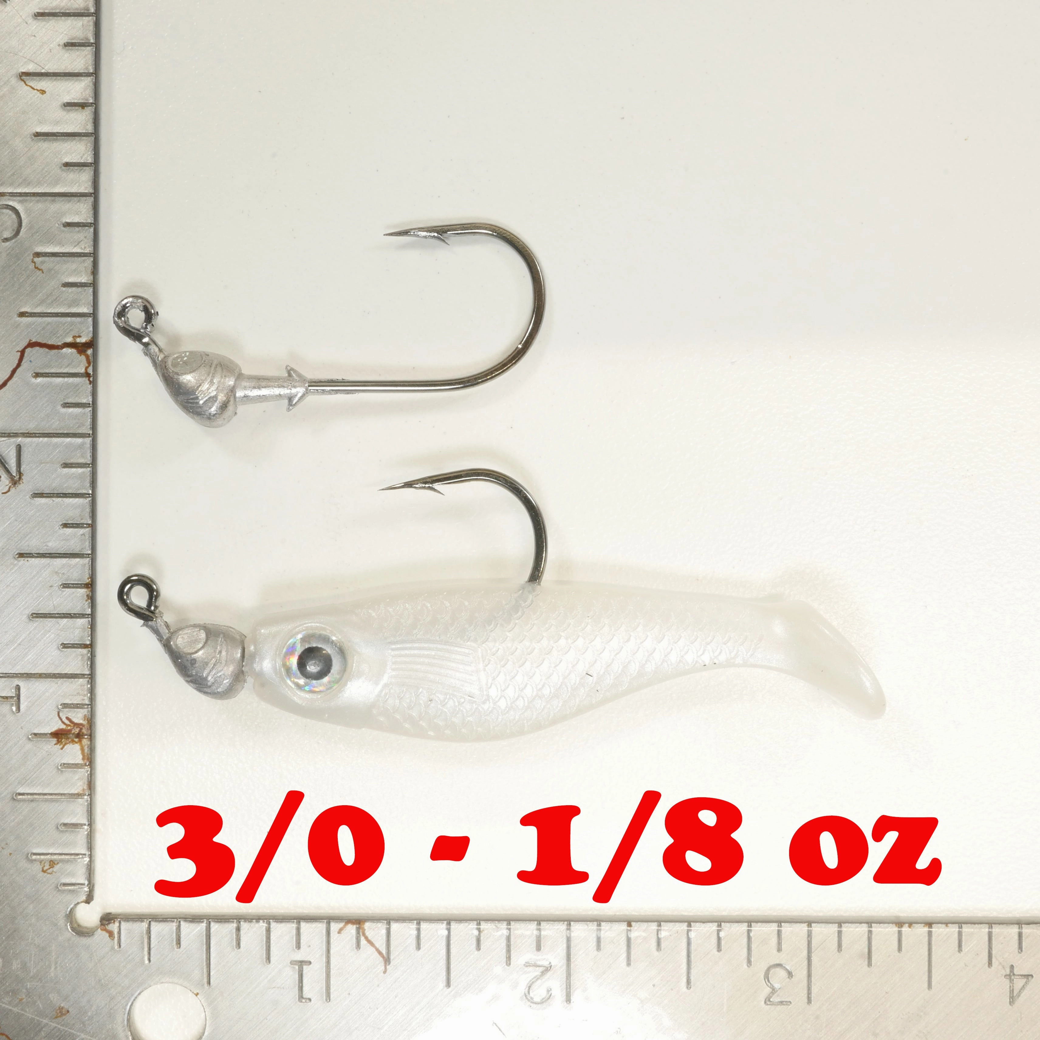 NEW (SILVER) 2 5/8" Paddletail Soft Plastic (qty 20 or 40)   AATB Jighead (qty 5 or 10) JIGHEAD COMBO PACK.  FREE SHIPPING.