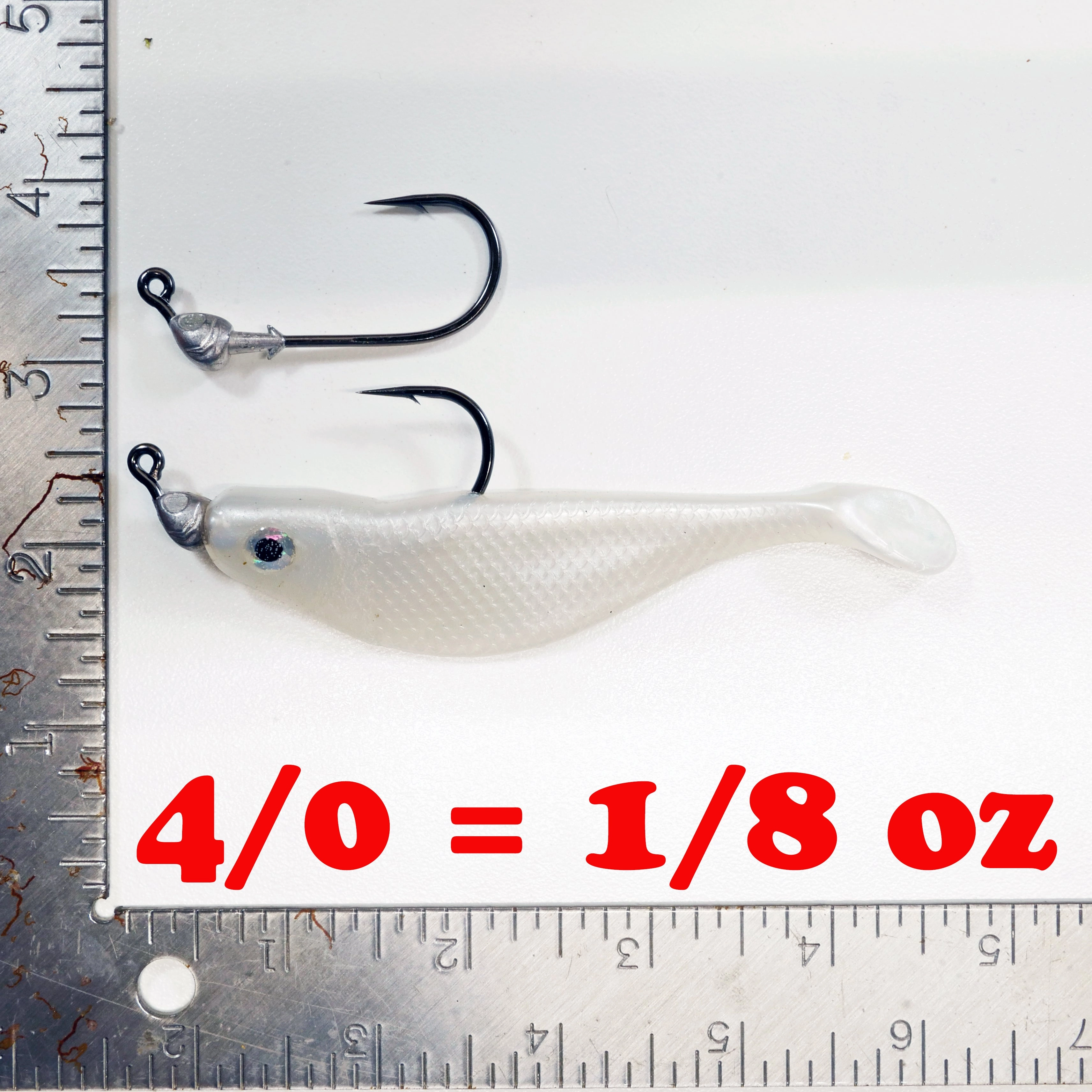 NEW (Silver) 4" Paddletail Soft Plastic (qty 20 or 40)   AATB Jighead (qty 5 or 10)   Eye Pack - COMBO PACK .  FREE SHIPPING.