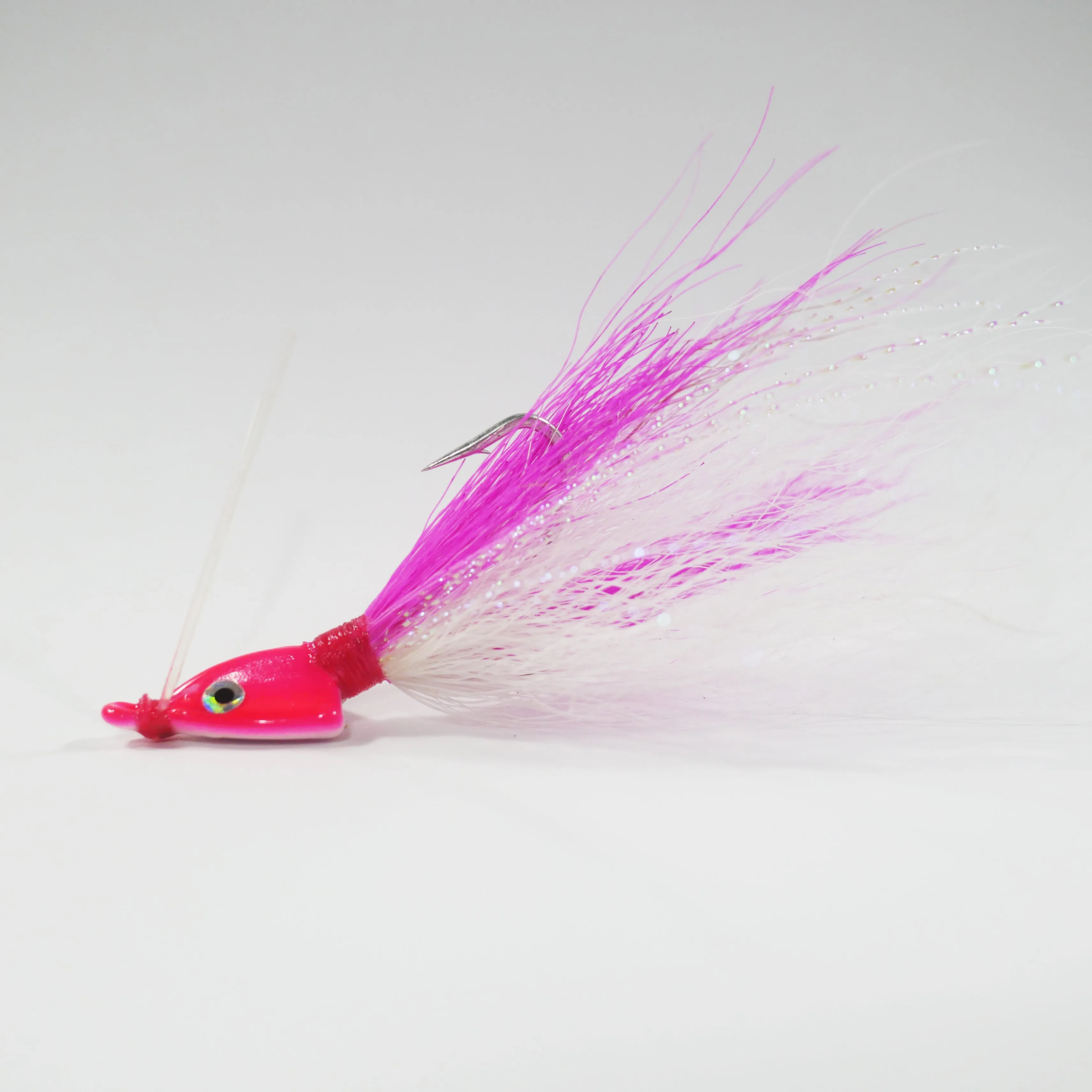 (PINK/WHITE) BONEFISH BUCKTAIL (30 ANGLED) - 1/8 oz - 3, 5, or 10 pack.  FREE SHIPPING