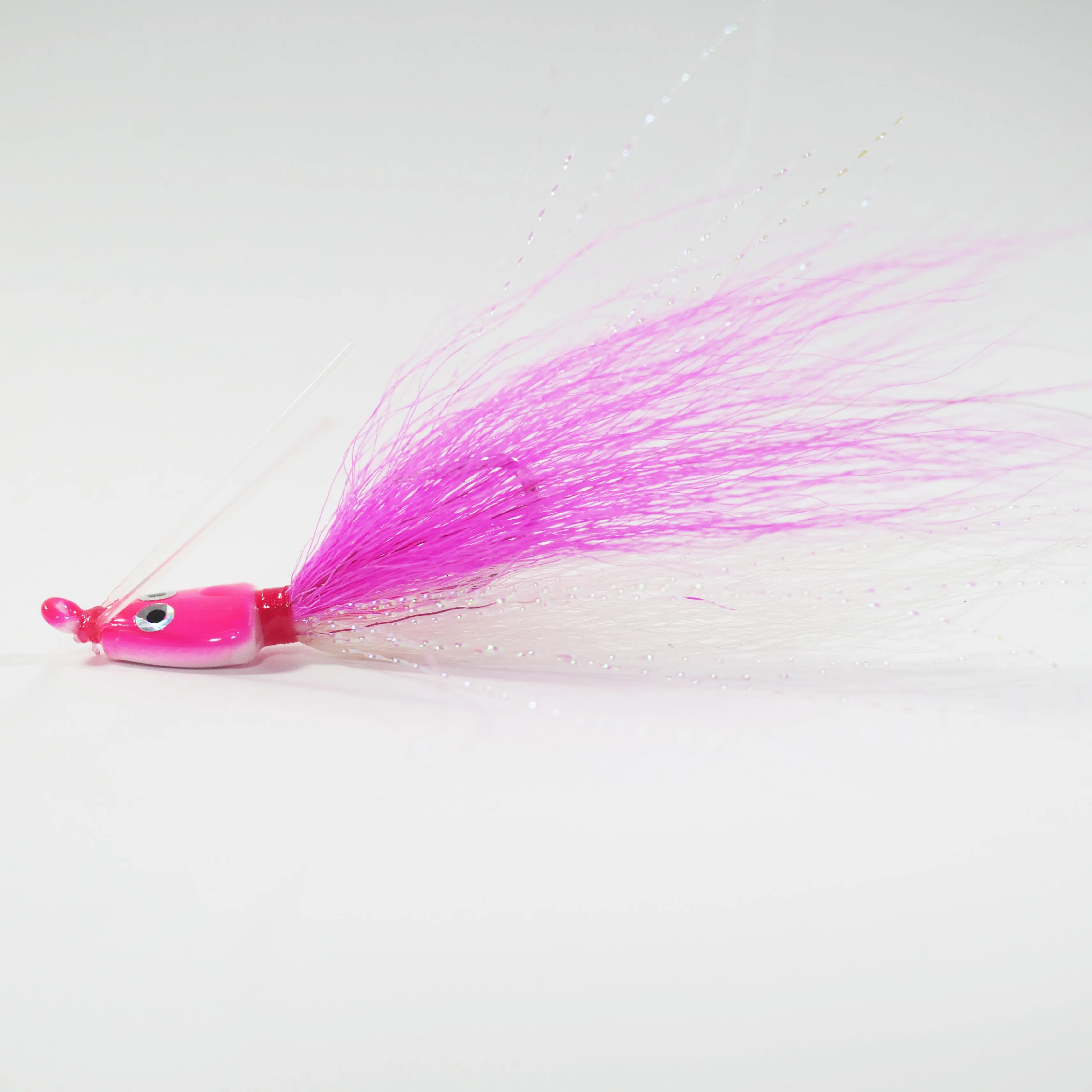 (PINK/WHITE) BONEFISH BUCKTAIL (STRAIGHT) - 1/8 oz - 3, 5, or 10 pack.  FREE SHIPPING