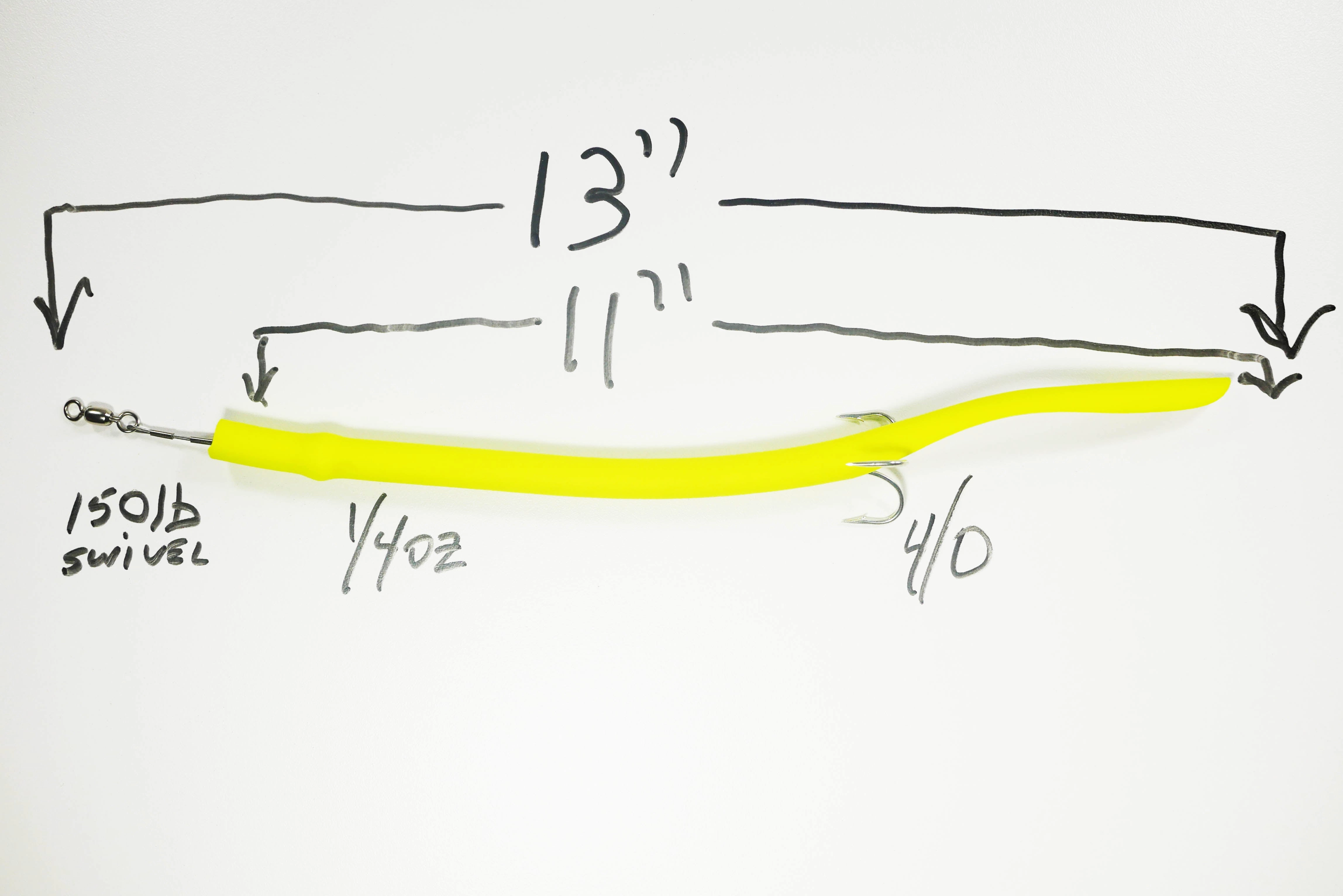 STUBBY CHARTREUSE CLASSIC CUDA TUBES TREBLE HOOK - 2 or 5 Pack - FREE SHIPPING
