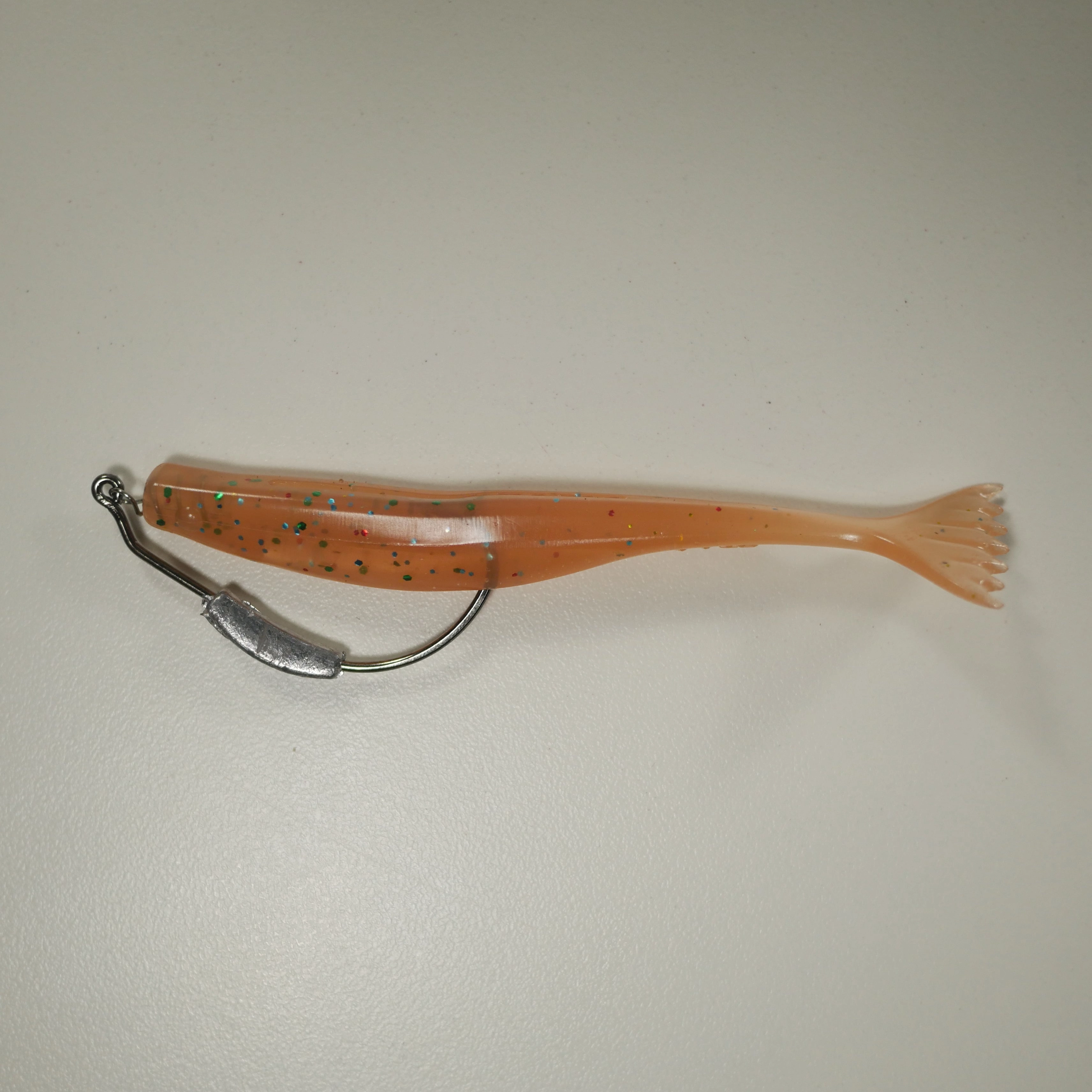 WEIGHTED HOOK RIGGING KIT (Qty 5) SHMINNOW (Shrimp/Minnow) 4" Soft Plastic Shrimp/Fluke (Qty 20) - ORIGINAL