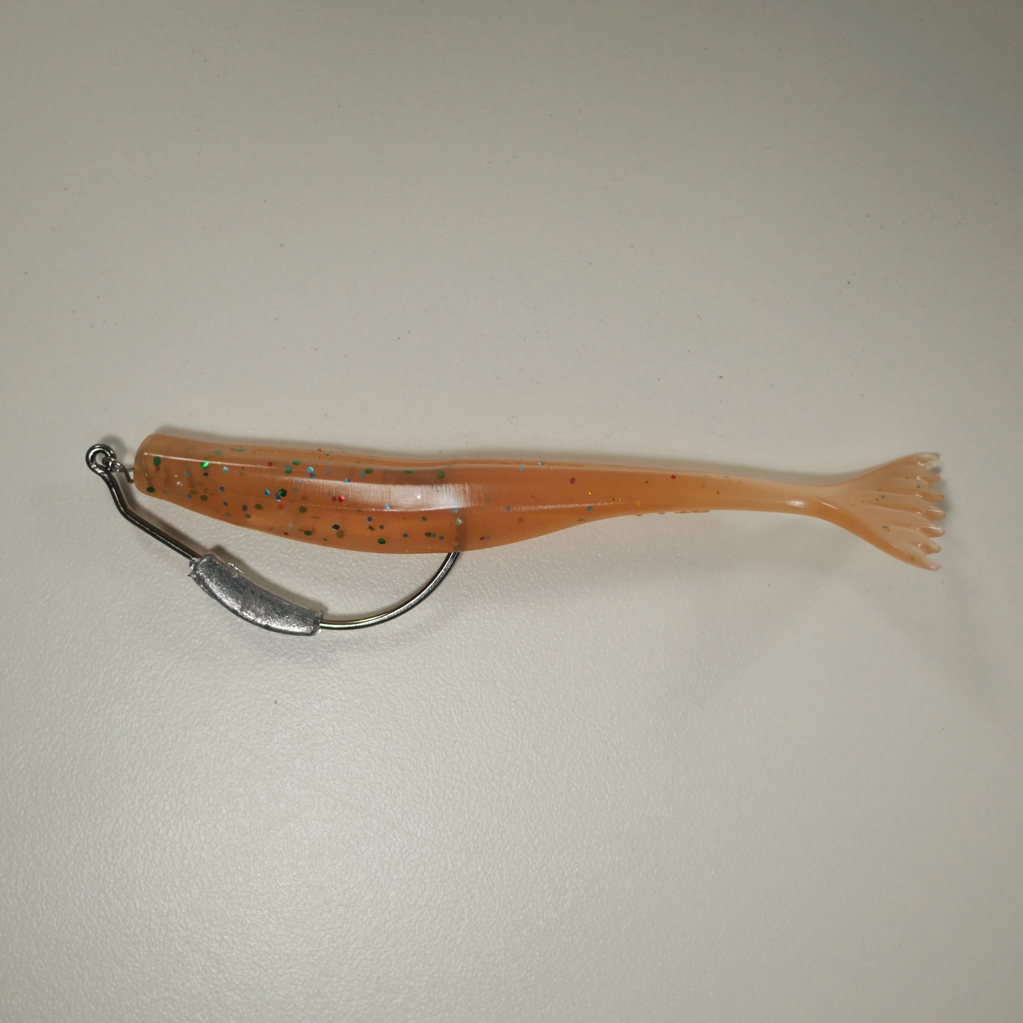 WEIGHTED HOOK RIGGING KIT (Qty 5) SHMINNOW (Shrimp/Minnow) 4" Soft Plastic Shrimp/Fluke (Qty 20) - ORIGINAL