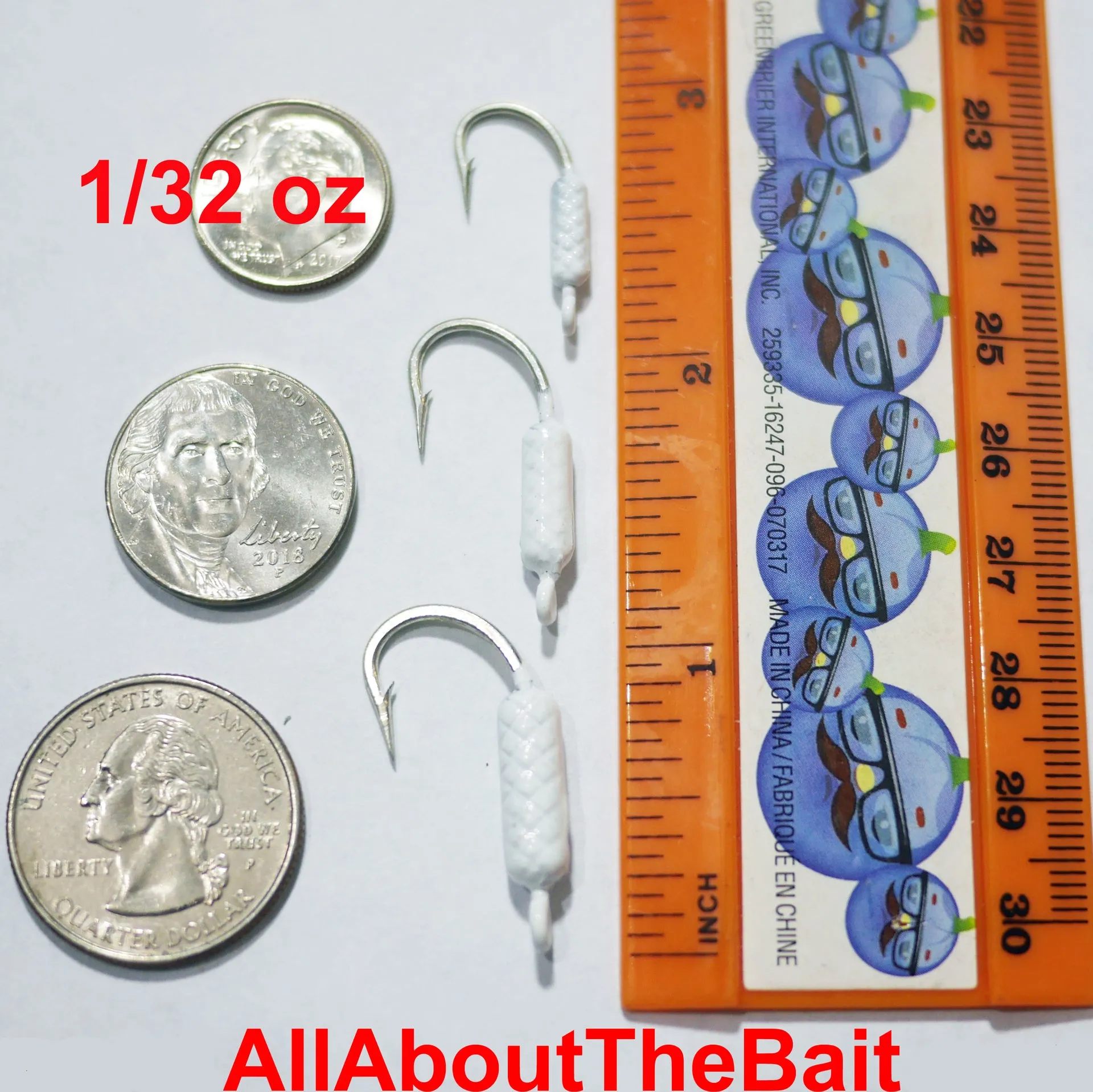 WHITE - 25/50 CT. - Yellowtail Snapper Drift Jig - FREE SHIPPING
